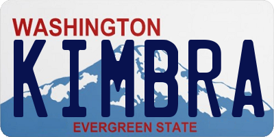 WA license plate KIMBRA