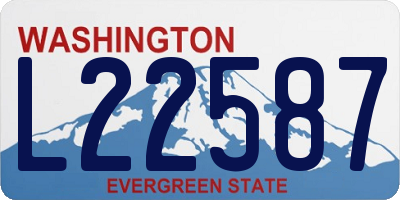 WA license plate L22587