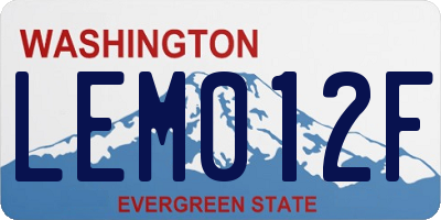 WA license plate LEM012F