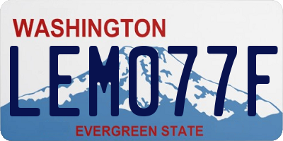 WA license plate LEM077F