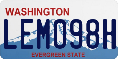 WA license plate LEM098H