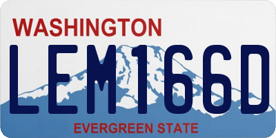 WA license plate LEM166D