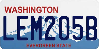 WA license plate LEM205B