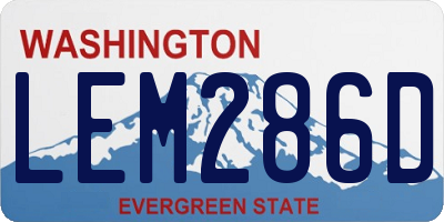 WA license plate LEM286D