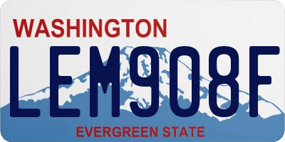 WA license plate LEM908F