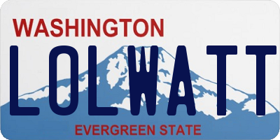 WA license plate LOLWATT