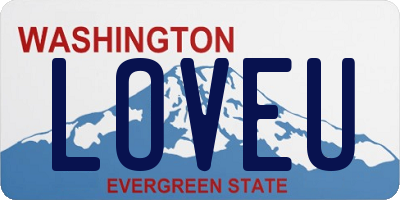 WA license plate LOVEU