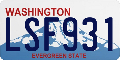 WA license plate LSF931