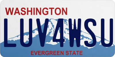 WA license plate LUV4WSU