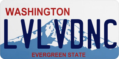 WA license plate LVLVDNC