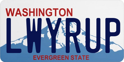 WA license plate LWYRUP