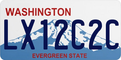 WA license plate LX12C2C