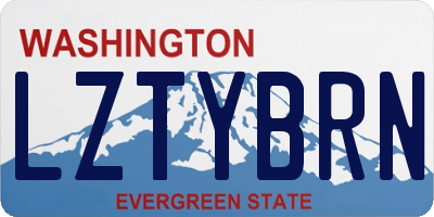 WA license plate LZTYBRN