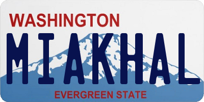 WA license plate MIAKHAL