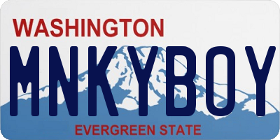 WA license plate MNKYBOY