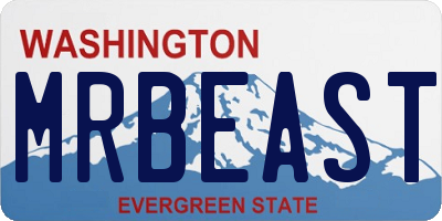 WA license plate MRBEAST