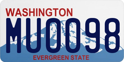 WA license plate MU0098