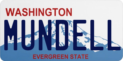 WA license plate MUNDELL