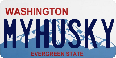 WA license plate MYHUSKY