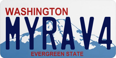 WA license plate MYRAV4