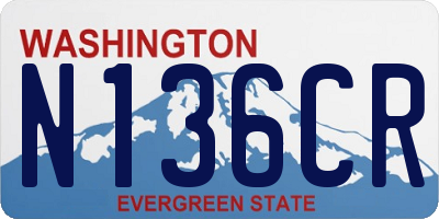 WA license plate N136CR