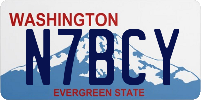 WA license plate N7BCY