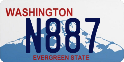 WA license plate N887