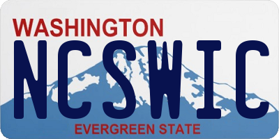 WA license plate NCSWIC