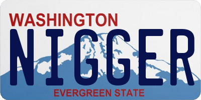 WA license plate NIGGER