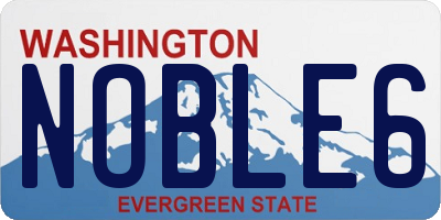 WA license plate NOBLE6