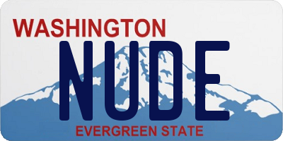 WA license plate NUDE