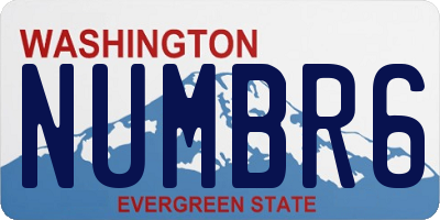 WA license plate NUMBR6