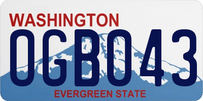 WA license plate OGB043