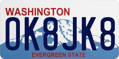 WA license plate OK8JK8