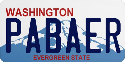 WA license plate PABAER