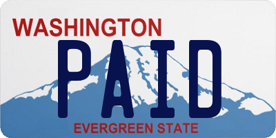 WA license plate PAID