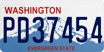 WA license plate PD37454