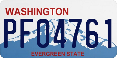 WA license plate PF04761