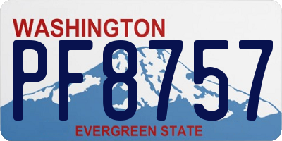 WA license plate PF8757