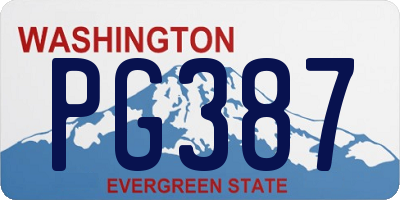 WA license plate PG387