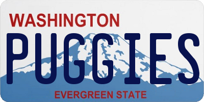 WA license plate PUGGIES