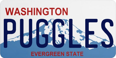 WA license plate PUGGLES