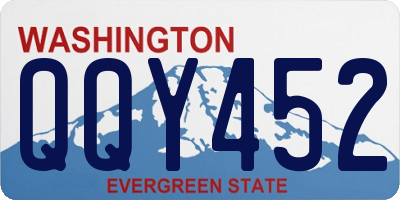 WA license plate QQY452