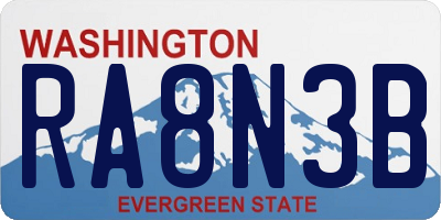 WA license plate RA8N3B