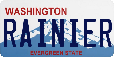 WA license plate RAINIER