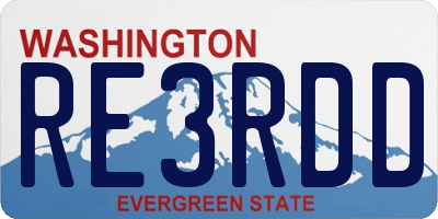 WA license plate RE3RDD