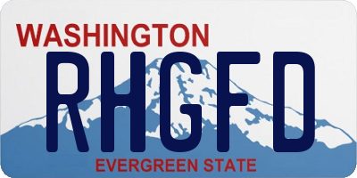 WA license plate RHGFD