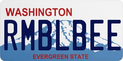 WA license plate RMBLBEE