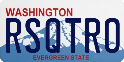 WA license plate RSQTRO