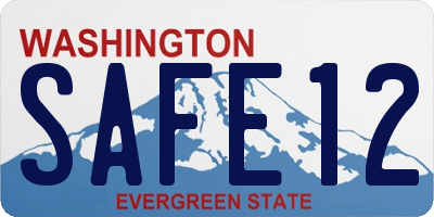 WA license plate SAFE12